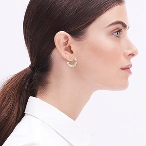 J. Crew Pearl Hoop Earrings